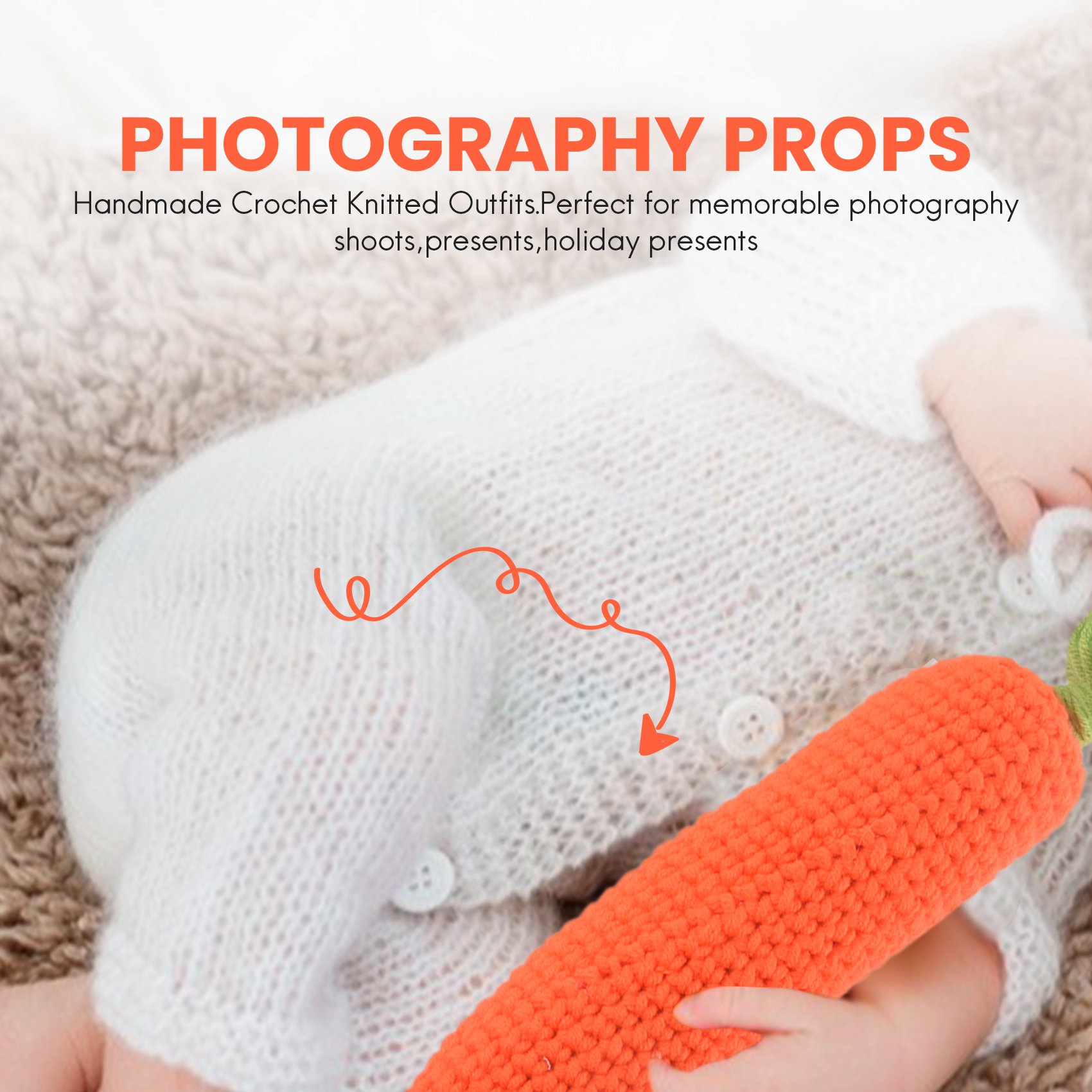 Infant Photography Props Outfit - F-3C Accesorios de fotografía para bebés