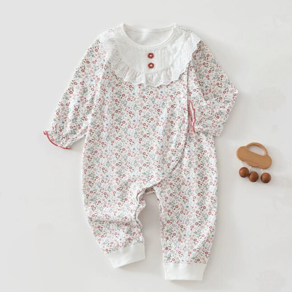 Newborn Baby Girl Romper Floral - Mono de manga larga para bebé