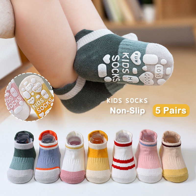 Unisex Baby Socks Non Slip - 5 pares de calcetines antideslizantes lindos