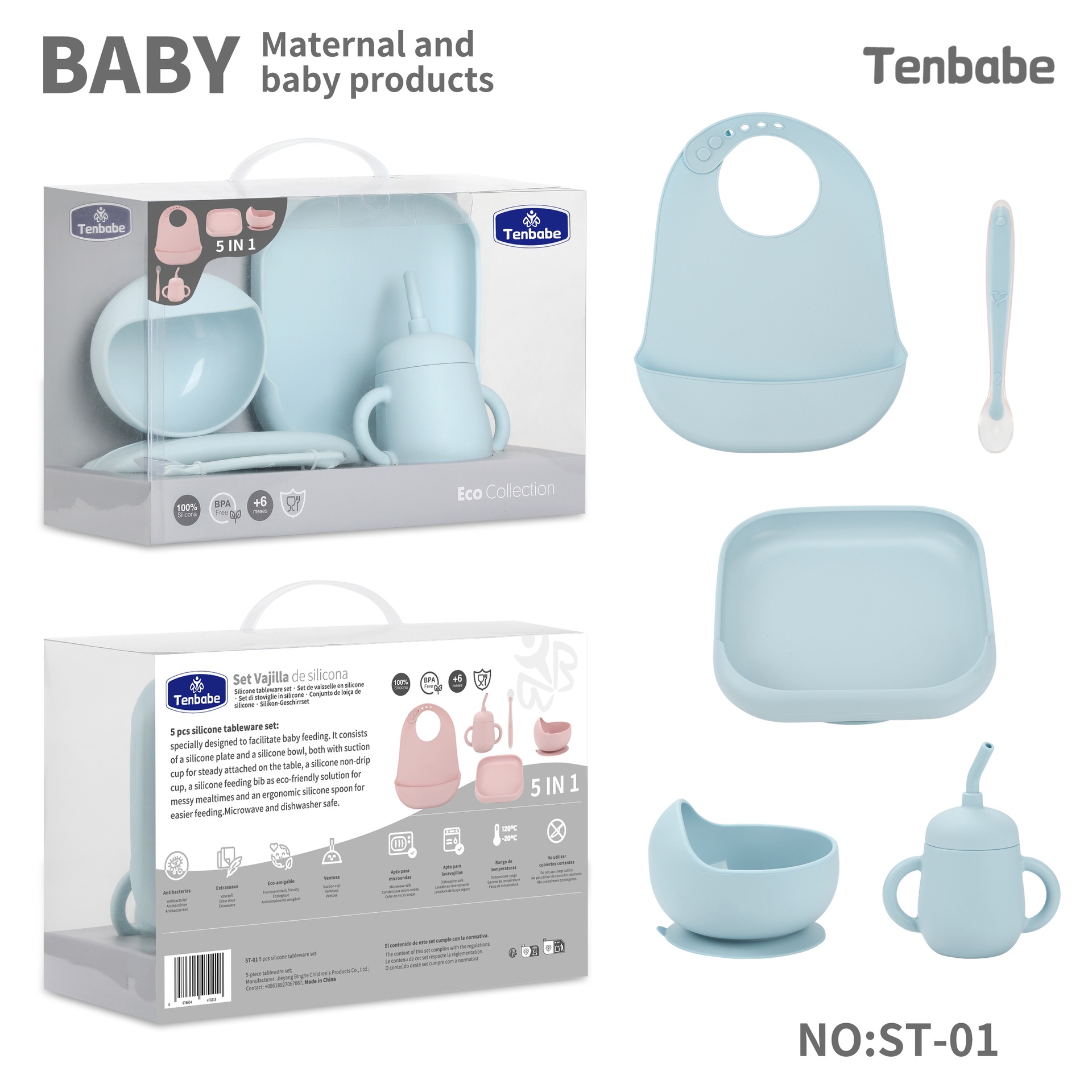 Set de Vajilla para Bebé de Si - Waterproof Baby Bibs Silicone reseña y precio
