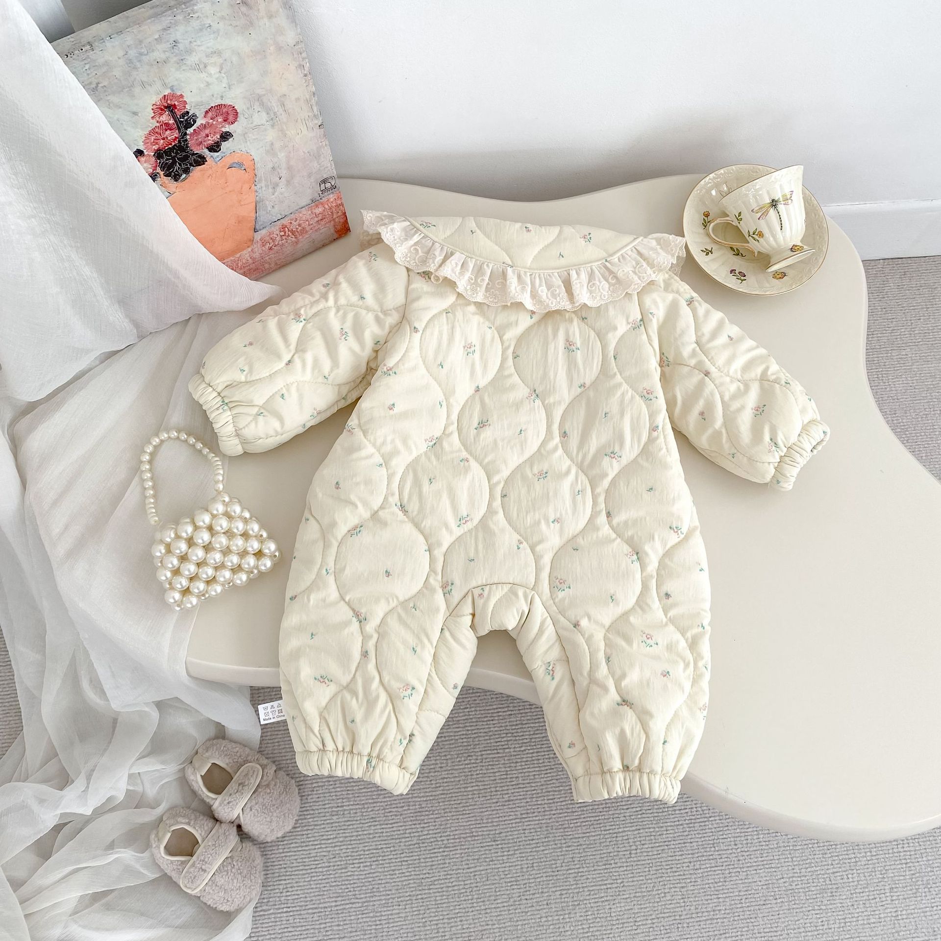 2025 invierno nuevo bebé niña  - Newborn Baby Girl Romper Floral reseña y precio