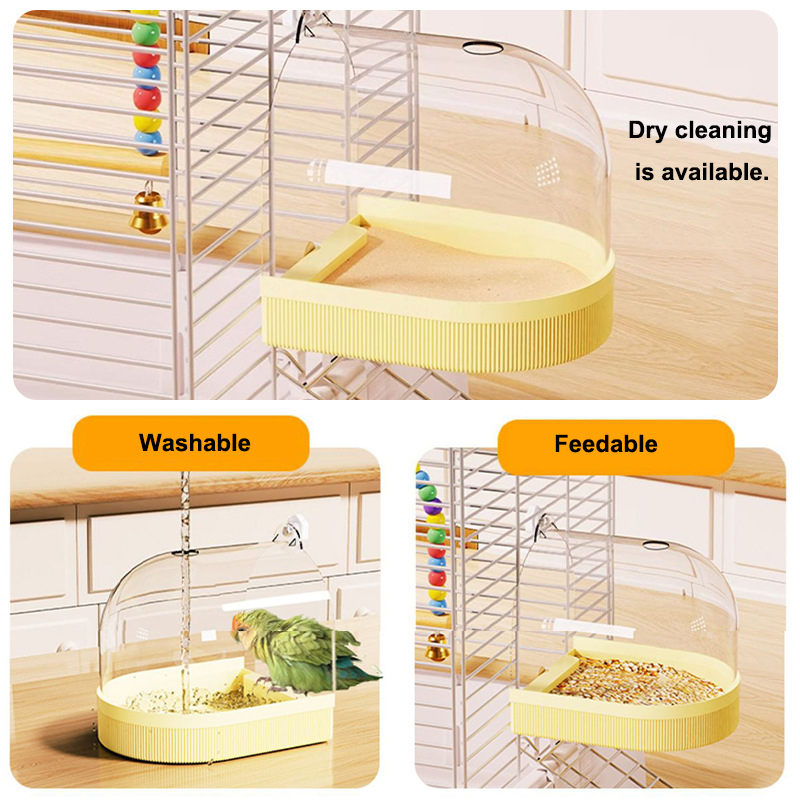 Bañera transparente para loros - Feeding reseña y precio